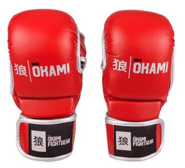 okami mma gloves sparring combat -red